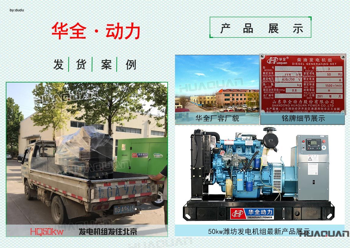 華全動(dòng)力50kw發(fā)電機(jī)組于5月26日發(fā)往北京